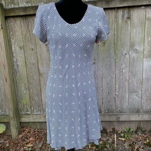 HAMPTON vintage plaid check floral short sleeved dress